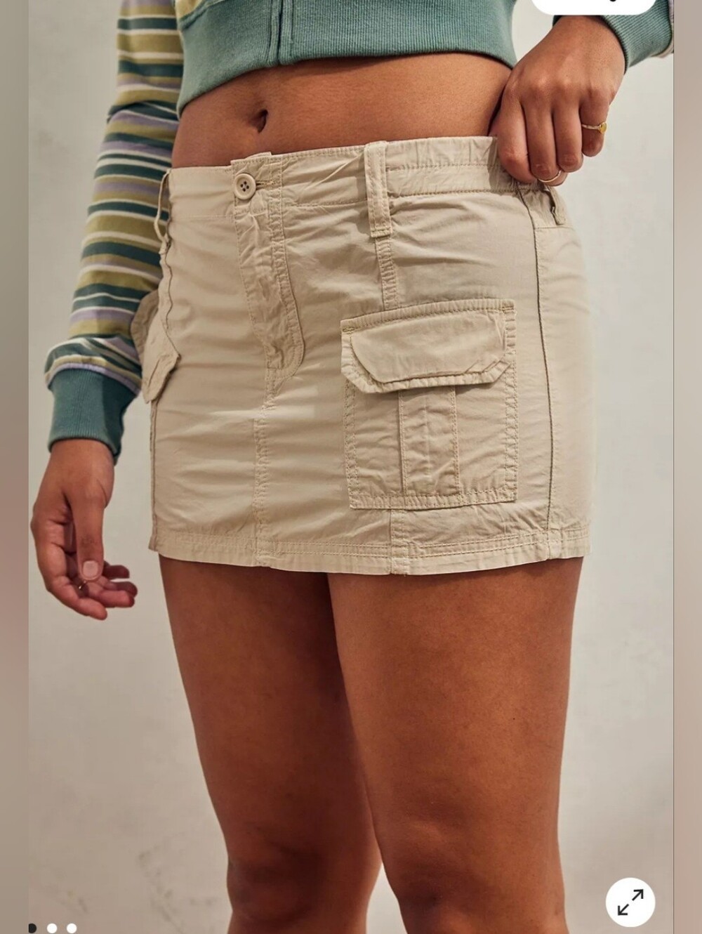 Urban Outfitters BDG Y2K Camel Cargo Skirt In LARGE